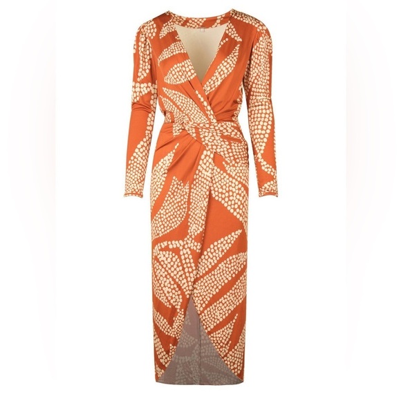 Johanna Ortiz Spice Market Hunter Midi Dress in Orange sz 4 - Picture 2 of 13